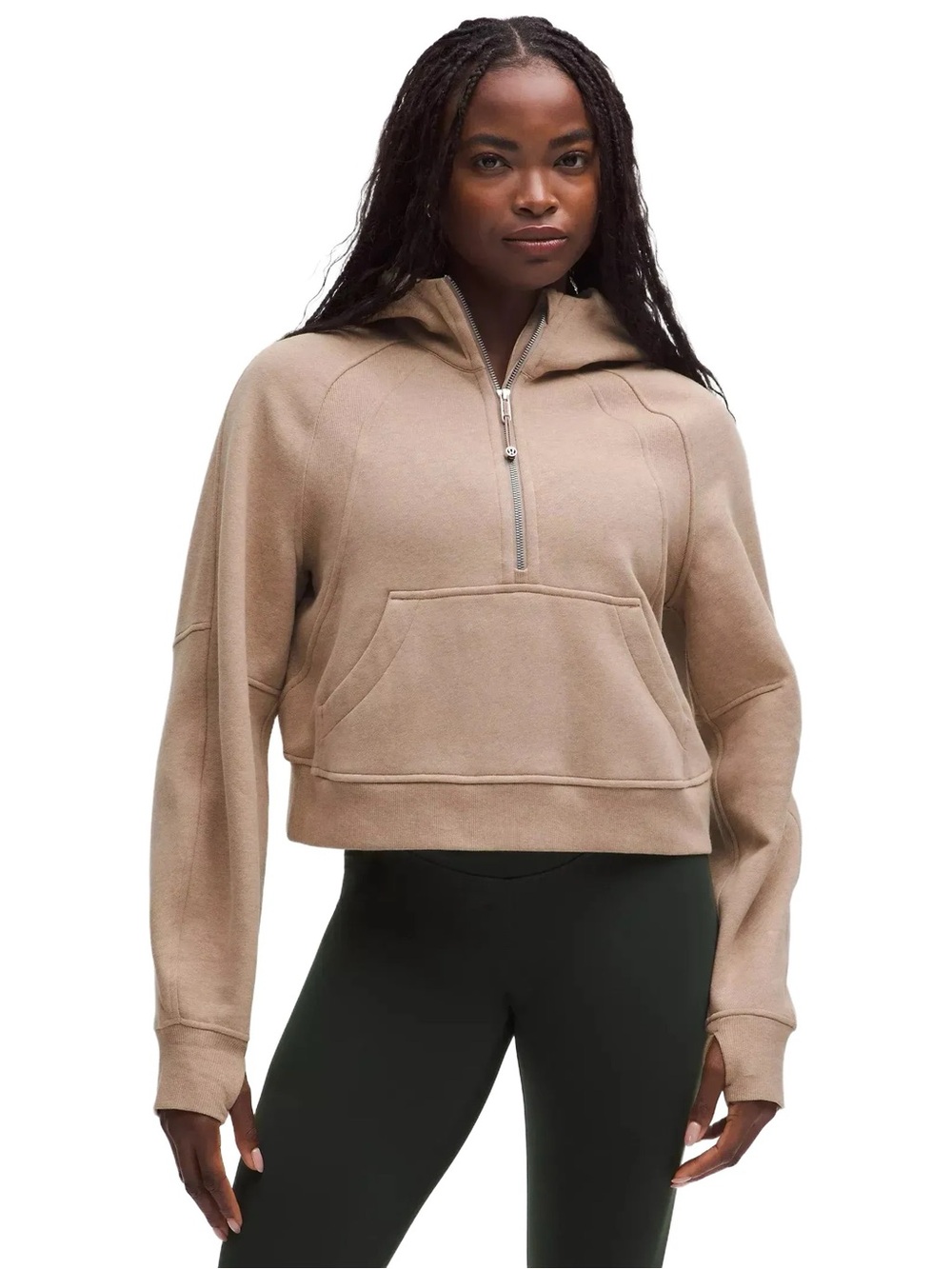 Lululemon heathered nutmeg scuba evolve oversized half zip hoodie
